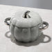 Festive Pumpkin-Shaped Ceramic Soup Pot and Dessert Bowl with Lid - Stylish Kitchen Essential