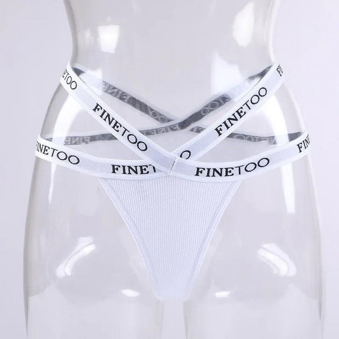 3-Pack Women's Sexy High Waist Cross Strap Cotton G-String Panties