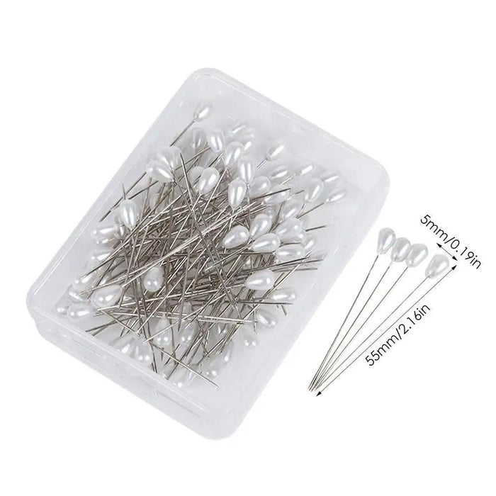 Elegant Pearl Head Sewing Pins Set - 100 Premium Pins for Crafting and Wedding Decor