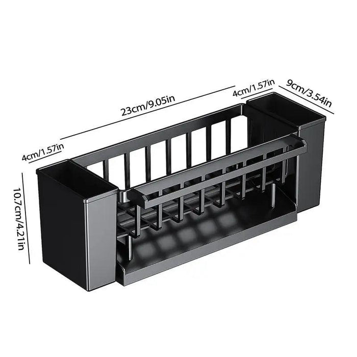 Kitchen Sink Sponge and Soap Organizer with Quick-Dry Drain Rack Design