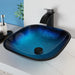 Elegant Blue Glass Bathroom Sink Set with Waterfall and Stream Faucet - Chic Home Upgrade