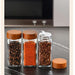 Elegant 40oz Moisture-Proof Square Glass Spice Container with Acacia Wood Lid