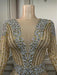 Glamorous Golden Diamond Tassel Evening Gown for Unforgettable Nights in Dubai and Saudi Arabia