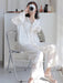 Elegant Lace Ice Silk Pajama Set for Women