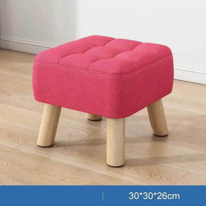 Chic Round Wooden Ottoman - Functional Non-Slip Support for Your Living Space