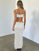 Strapless Crop Top and Flowing Maxi Skirt Duo - Sophisticated Evening Wear Set