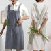 Chic Cotton Linen Apron with Stylish Wide Straps for Women - Your Perfect Cooking Companion