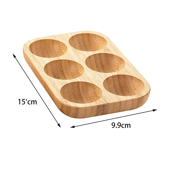 Wooden Double Row Egg Holder with Customizable Slots for Versatile Kitchen and Tabletop Organization