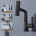 LED Waterfall Faucet with Temperature Display and Rotating Pull-Out Sprayer