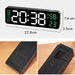 Sleek Digital LED Alarm Clock with Weather Display - Adjustable Brightness, Dual Alarms, and Wall-Mountable Design