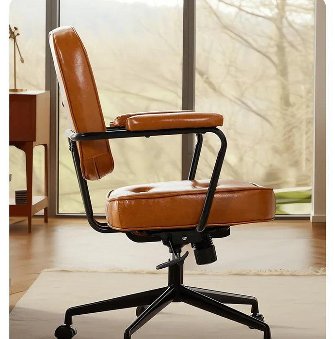 Vintage-Inspired Ergonomic Swivel Chair - Elevate Comfort and Aesthetics in Your Home Office