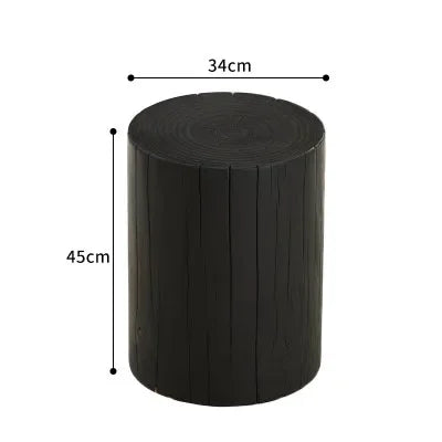 Nordic-Inspired Black Round Wooden Coffee Table: Stylish Side Table for Modern Living Spaces