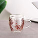 Elegant Double-Wall Glass Mug with Real Dried Flower Infusion - Heat-Resistant Tea and Coffee Cup with Stylish Handles