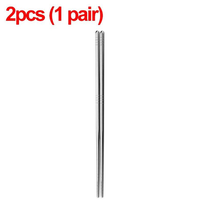 Elegant Non-Slip Stainless Steel Sushi Chopsticks Set for Asian Dining