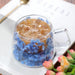 Insulated Double Wall Glass Cup with Dried Flowers - Creative Tea, Coffee, and Milk Mug with Handle