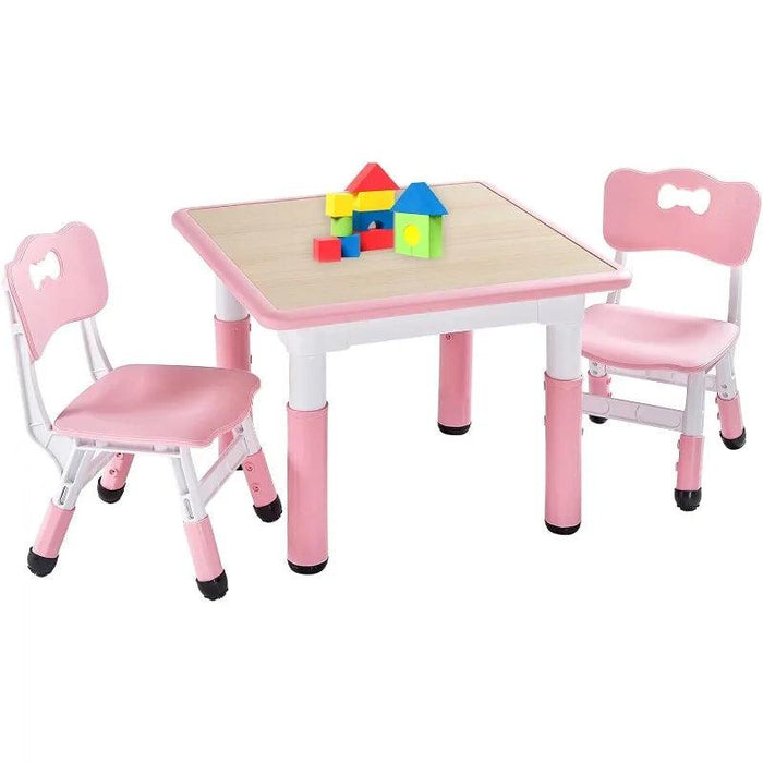 Versatile Activity Table and Chair Set for Kids with 2 Adjustable Chairs - Ideal Creative Space for Ages 3-8