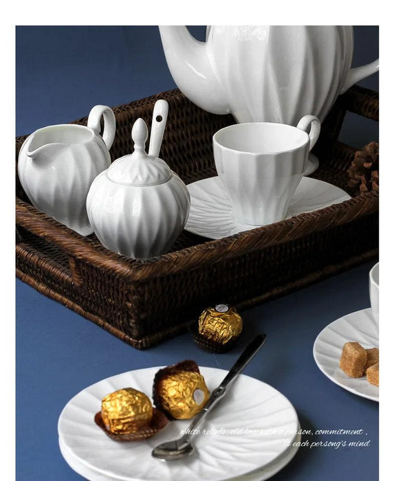 Elegant Royal 21-Piece Bone China Tea and Coffee Set with Intricate Design