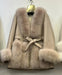 Elegant Fox Fur-Accented Winter Jacket: The Ultimate in Warmth and Style