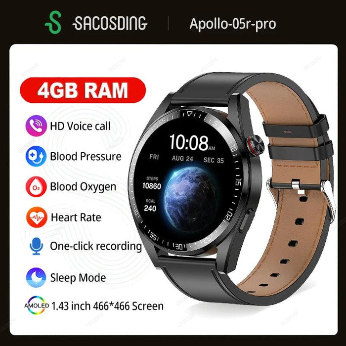 All-in-One Smartwatch with Stunning AMOLED Display, Bluetooth Calling, Comprehensive Tracking, and Sports Modes for Android & iOS