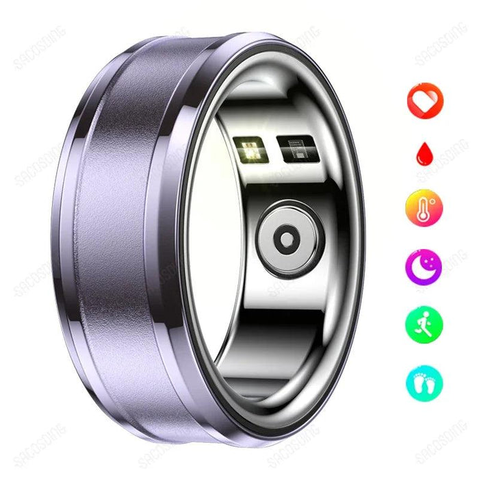 Titanium Smart Health Tracking Ring with Waterproof Capabilities