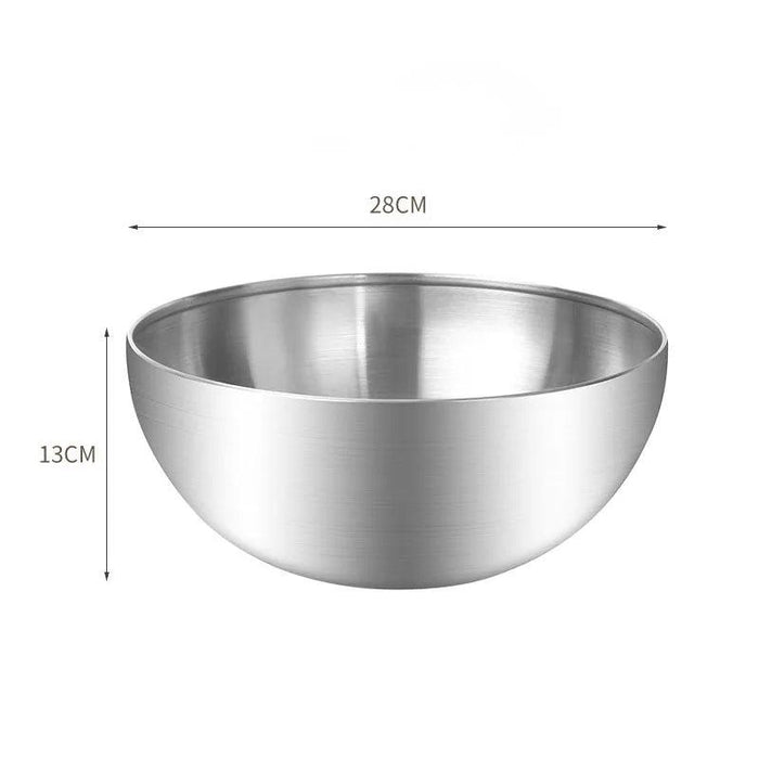 Korean Luxurious Stainless Steel Salad Bowl Set - Elegant Gold and Silver Bowls in Sizes from 15cm to 28cm