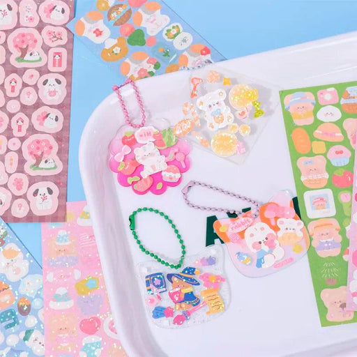 Kawaii Korean Random Laser Sticker Collection - Assorted Craft Supplies for Creative Fun