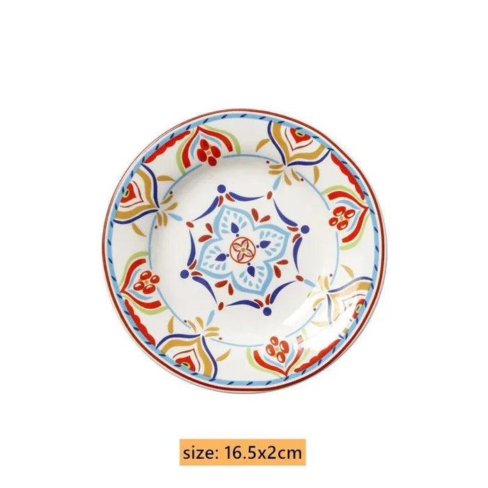 Hand-Painted 6.5-Inch European Ceramic Plates - Exquisite Salad and Fruit Dish for Home Dining