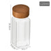 Elegant 40oz Moisture-Proof Square Glass Spice Container with Acacia Wood Lid