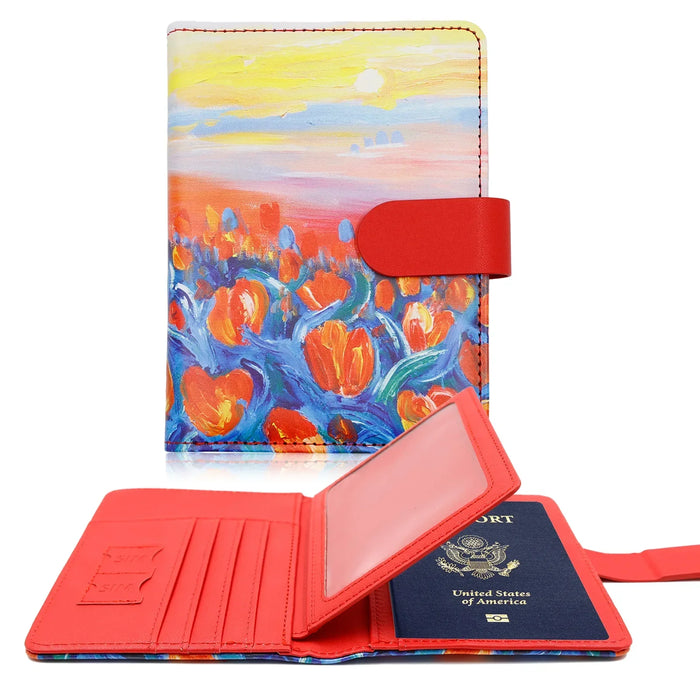 Stylish RFID-Blocking Passport Holder with Card Organizer for Travelers