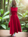 Sleeveless A-line Maxi Gown - Elegant Backless High Waist Dress