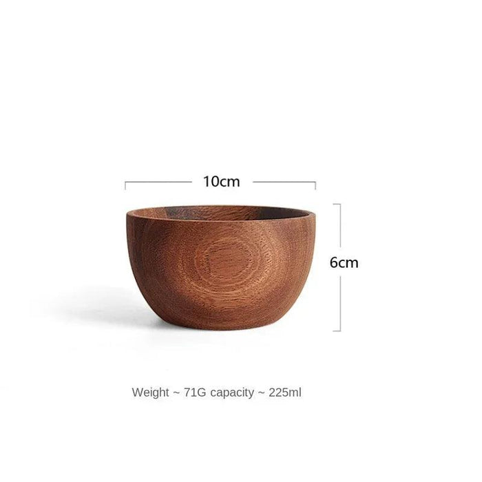 Kids' Safe Acacia Wood Bowl Set - Stylish Anti-Scald Soup and Salad Dishes