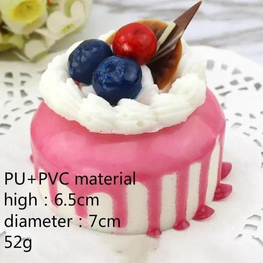 Realistic Faux Fruit Cake Display Model for Home Decor and Photography - 1 Piece Artificial Dessert Prop