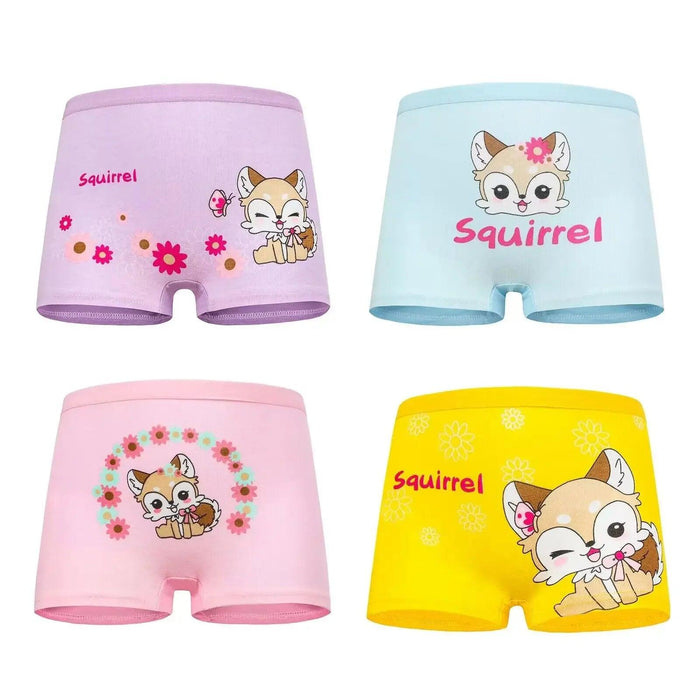 10-Pack Cute Cotton Boxer Briefs for Toddler Girls - Soft and Breathable Underwear Set