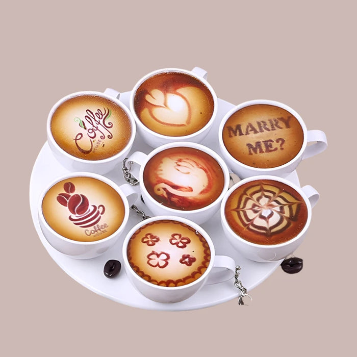 Charming Miniature Resin Coffee and Tea Cup Display Model for Whimsical Décor