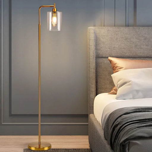 Elegant Nordic Glass and Brass LED Floor Lamp for Stylish Home and Office Lighting