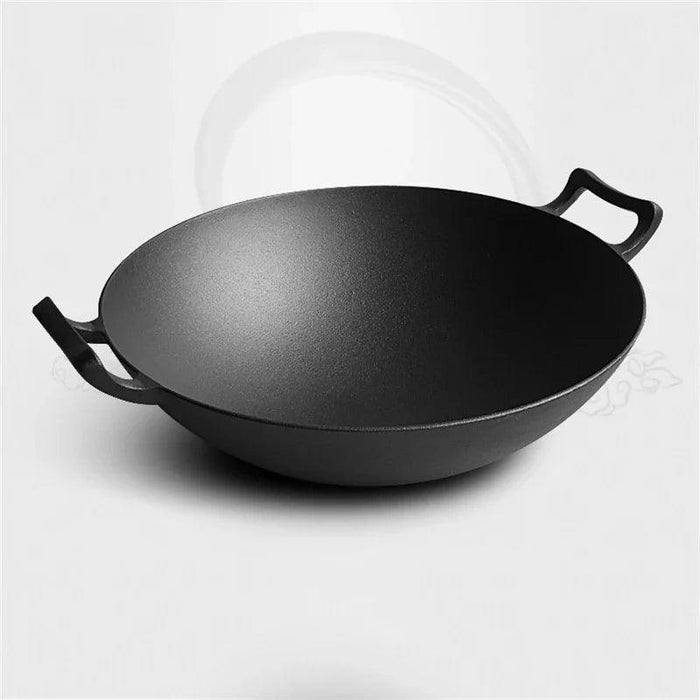 Effortless Cast Iron Skillet with Double Ears - Say Goodbye to Greasy Fumes and Sticking