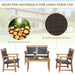 Outdoor Acacia Wood & Rattan 4-Piece Furniture Set - Chic Sofa, Loveseat, Table & Chairs for Garden Comfort