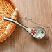 Elegant Vintage Japanese Bone China Spoon with Long Handle for Exquisite Dining