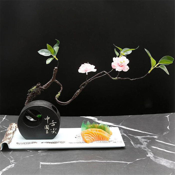 Artistic Floral Sashimi Serving Set for an Exquisite Dining Experience