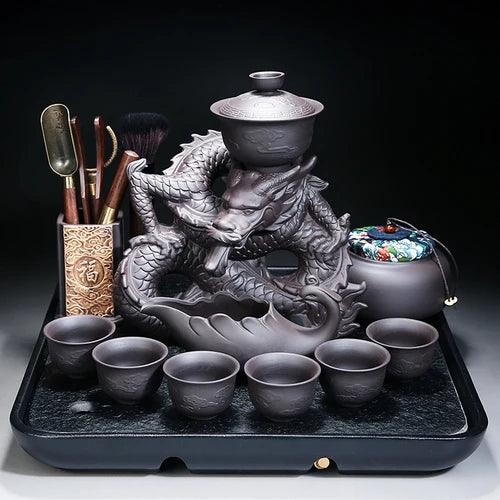 Elegant Portable Gongfu Tea Ceremony Set with Classic Infuser and Teapot