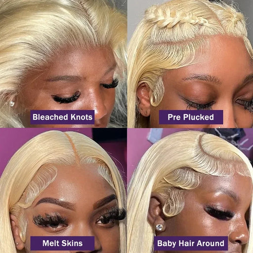 Blonde 613 Human Hair Lace Front Wig - Sleek and Sophisticated Style
