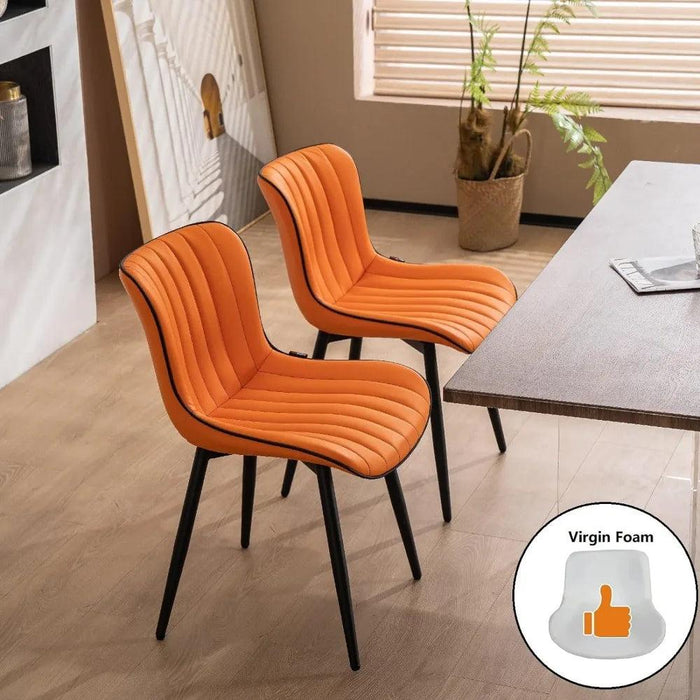 Modern Orange Upholstered Dining Chairs Set: Transform Your Dining Experience