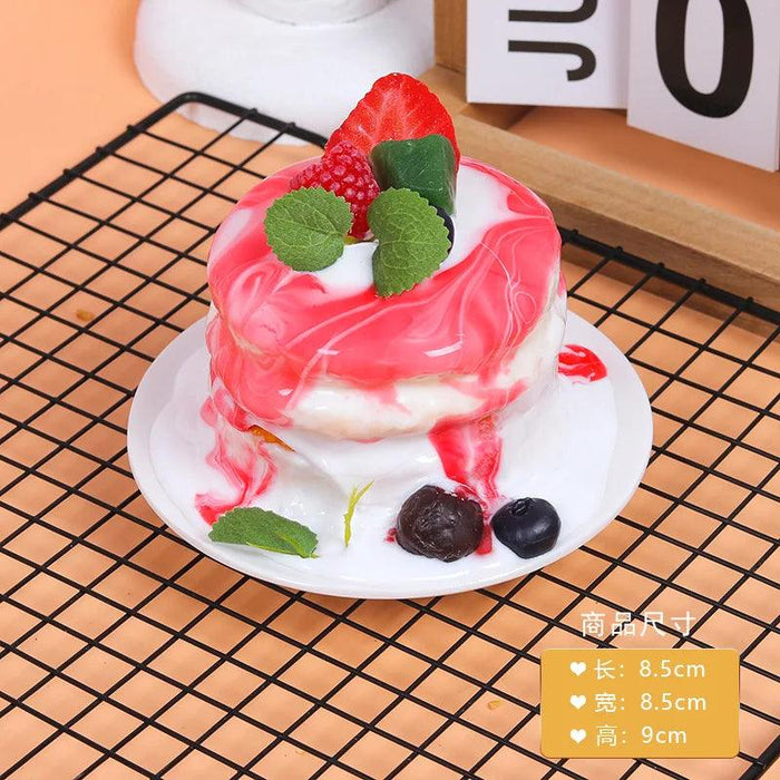 Realistic Artificial Fruit Cake Biscuit Model for Photography and Table Decor - 1PC Lifelike Fake Food Display Piece