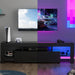 Sleek LED-Illuminated TV Stand with Glass Shelves and Storage, Fits TVs up to 70 Inches