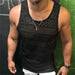 Men's Summer Mesh Tank Top - Breathable Sleeveless Fitness Vest with See-Through Design