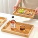 Japanese Bamboo Rectangular Serving Tray Set for Tea and Fruits - Elegant Design