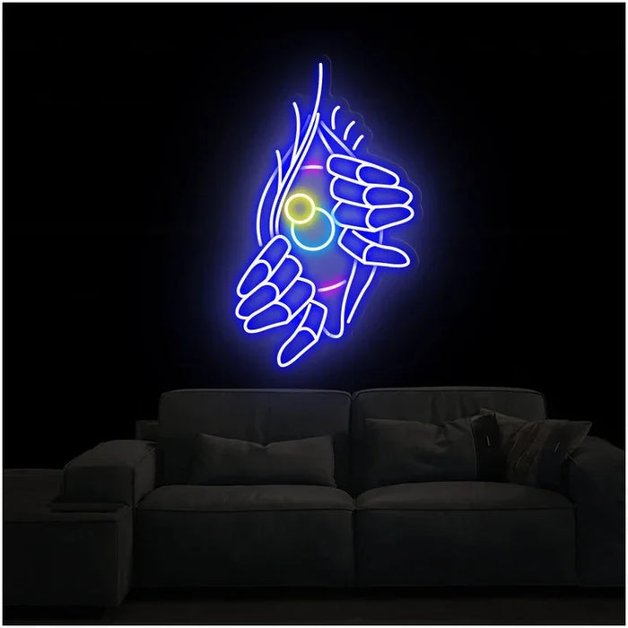 Glowing Devil Eyes Customizable LED Neon Sign with Adjustable Brightness - Halloween Decor and Installation Kit