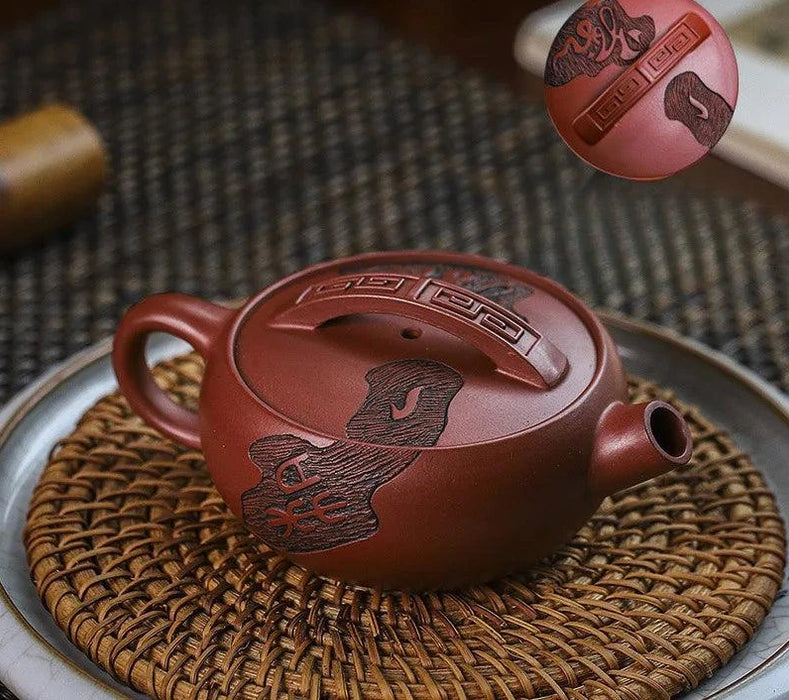 Authentic Elegance: 120ml Dragon's Blood Sand Teapot for Tea Aficionados