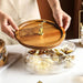 Chic Glass Fruit Serving Tray with Acacia Wood Lid - Ideal for Salads, Desserts, and Decorative Storage