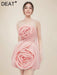3D Floral Strapless Mini A-line Dress for Women – Slim Waist